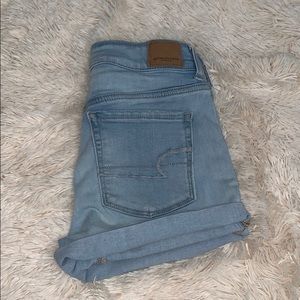 light blue American eagle shorts